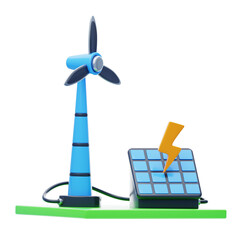 3D Renewable Energy Technology Innovation. 3D Icon