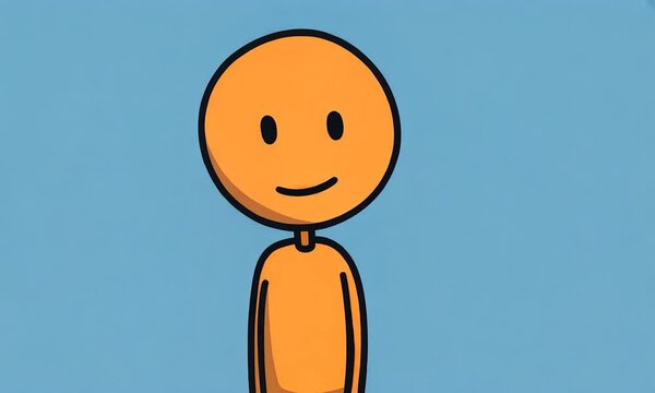 2D cartoon style talking stick figure character