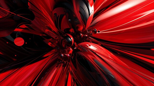 A digital art illustration of a red and black abstract background