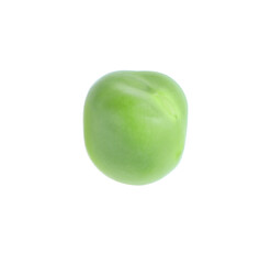 One fresh green pea isolated on white