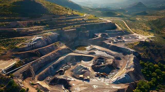 Aerial View of mine Footage 4K