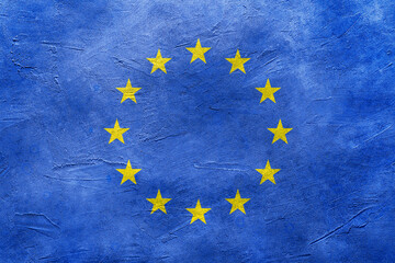 Flag of European Union on textured surface