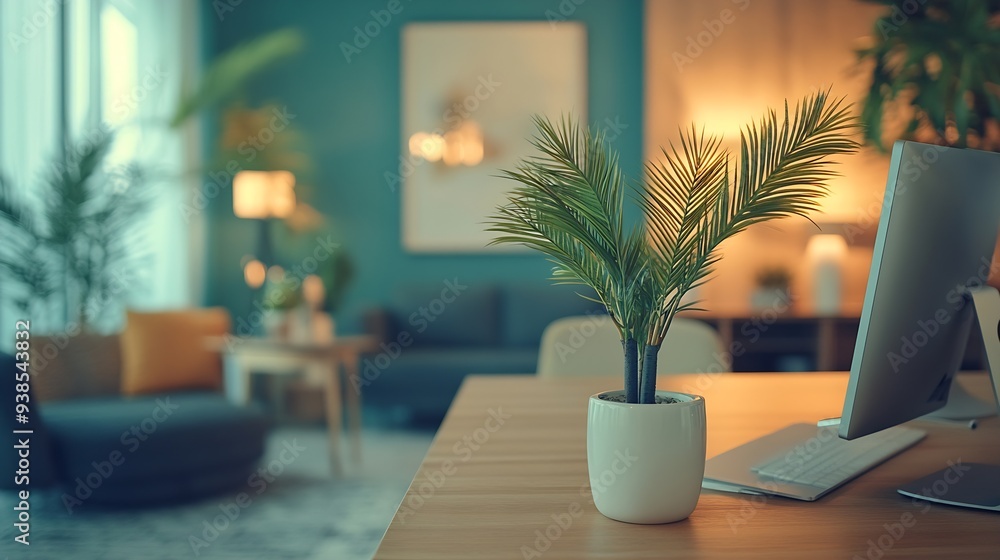 Aufkleber A space where creativity flows Still life shot of a modern office space : Generative AI
