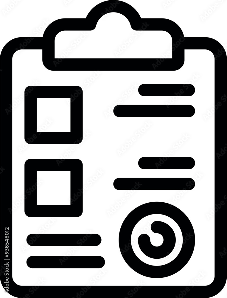Poster simple icon of a clipboard showing pending tasks for project management