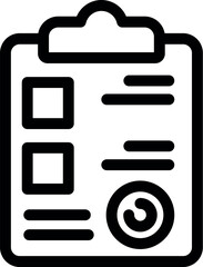 Simple icon of a clipboard showing pending tasks for project management