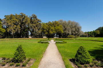 View of the octagonal garden at Middleton Place in South Carolina, United States.