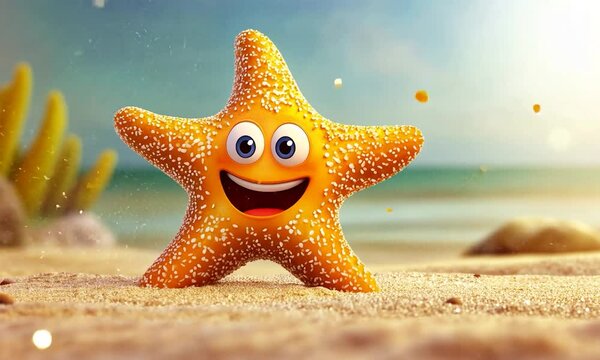 2D illustration of a cartoon character featuring a starfish