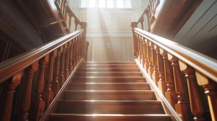 Sunlight Streaming Through a Stairwell