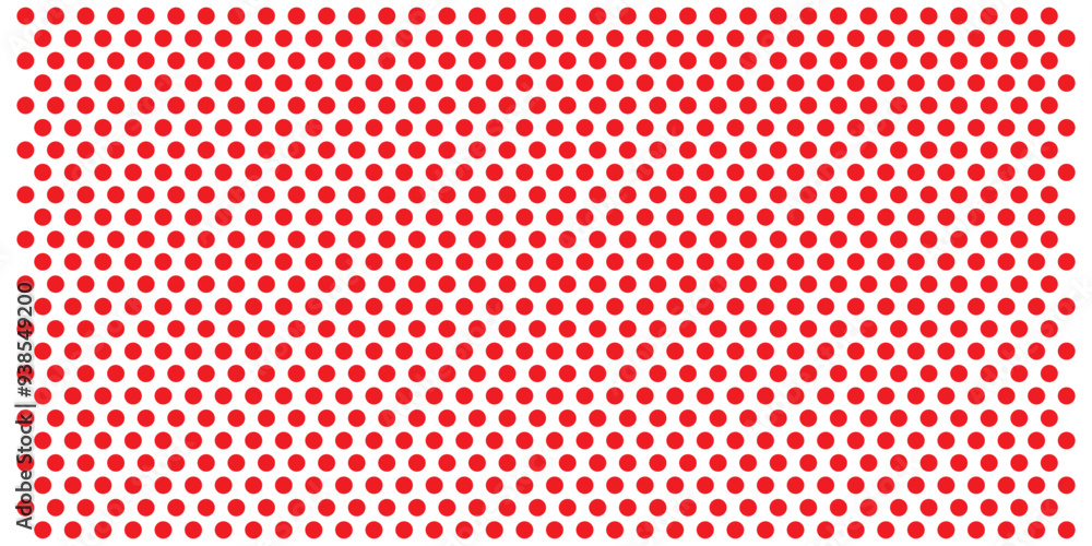 Poster red and white polka dot pattern. halftone dotted gradient. seamless polka dots pattern on white back