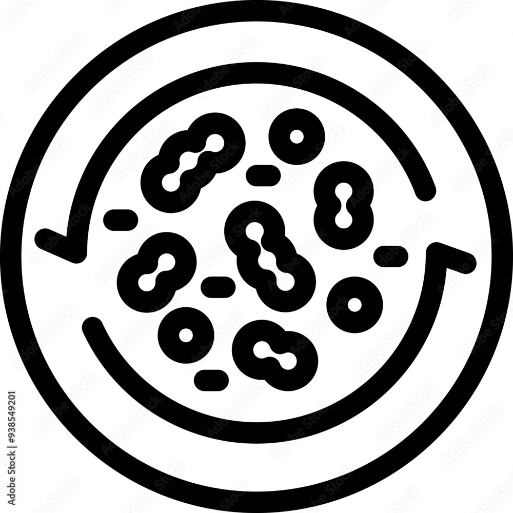 Poster bacteria under microscope being studied showing cell division and multiplication
