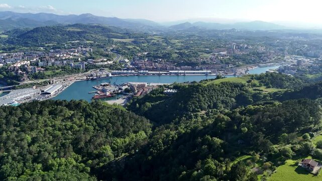 Monte Jaizkibel, vista a&eacute;rea del puerto de PasajesLezo Gipuzkoa.
