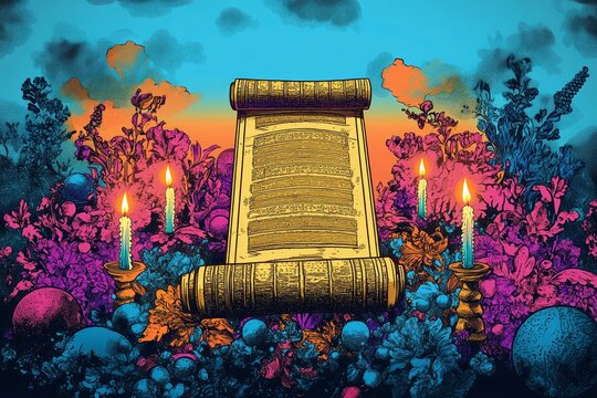 Torah Scroll Ritual Display Judaism Religion Spiritual Symbol
