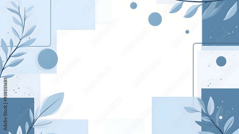 Poster elegant and modern background featuring a clean minimalist design with simple geometric blue shapes 
