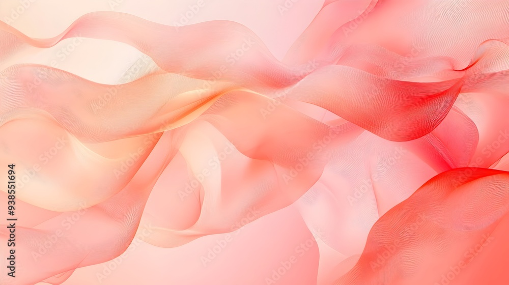 Poster minimalist abstract background with soft coral hues and delicate swirling patterns elegant contempor
