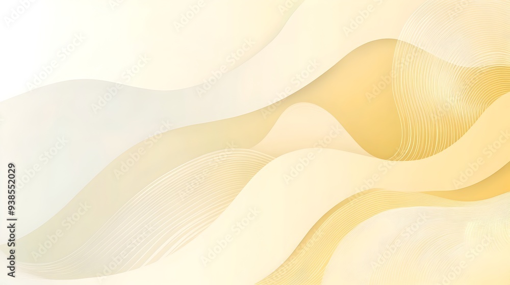 Poster smooth gradient background transitioning from light yellow to white with simple abstract geometric s