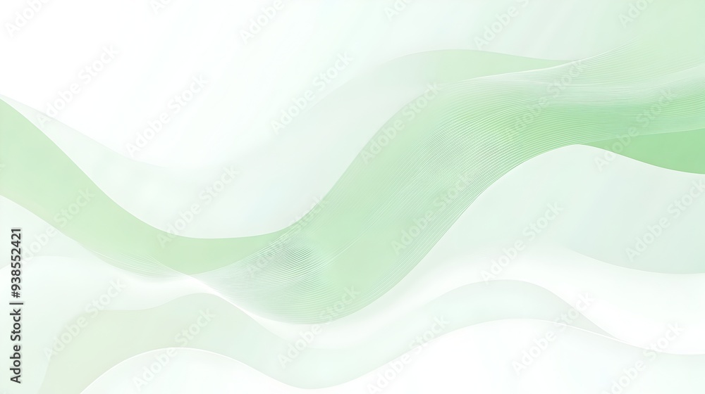 Poster smooth light green to white gradient with abstract geometric patterns ideal for minimalist presentat