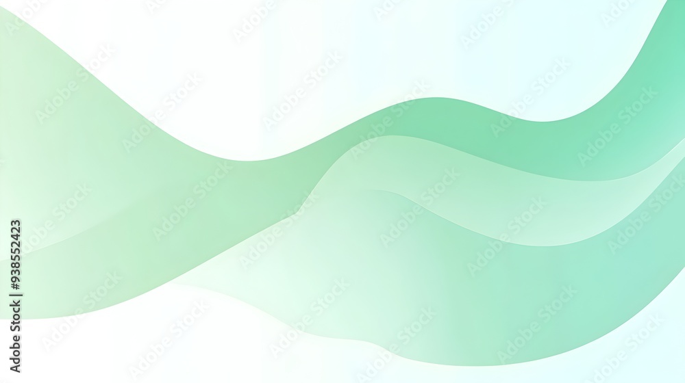 Poster smooth gradient abstract background transitioning from light green to white with simple geometric pa