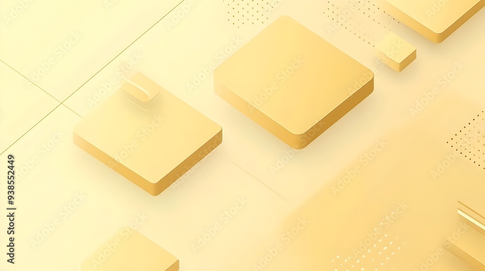 Poster minimal background with soft yellow hues and simple geometric shapes perfect for bright presentation
