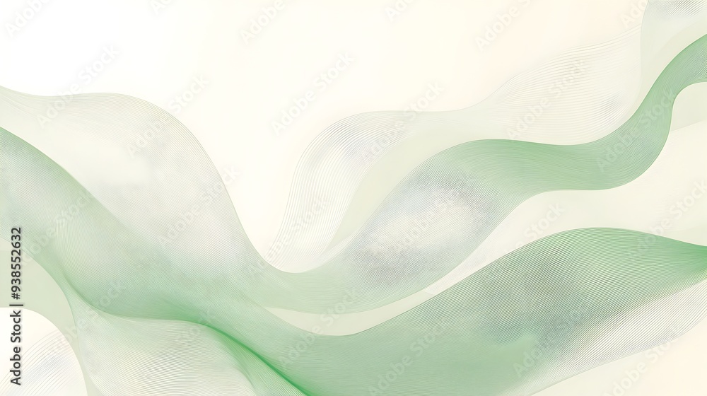 Poster minimal green wave abstract background with soft hues and simple patterns perfect for eco friendly p