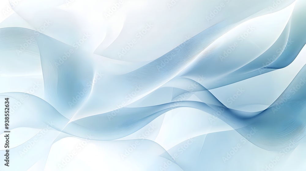 Poster smooth gradient abstract background with simple geometric shapes in shades of blue and white ideal f