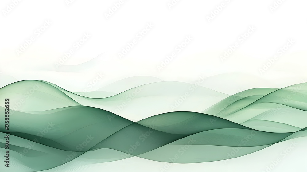 Poster elegant background with soft green hues and simple wave patterns perfect for eco friendly presentati