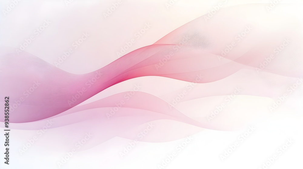 Poster smooth pastel gradient background transitioning from light pink to white with simple wave designs id