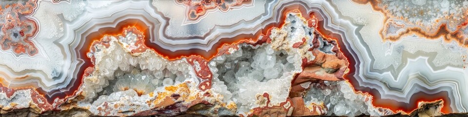 Thunderegg Agate Geode Specimen featuring Waterline Agate in Marbled Rhyolite Matrix
