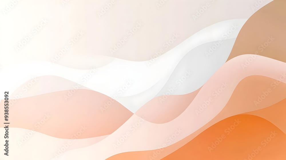Poster elegant and modern of a smooth gradient background transitioning from light orange to white featurin