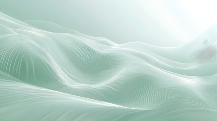 Minimalistic background with soft mint tones and simple wave lines ideal for creating calm and serene presentations digital branding web design and other creative projects
