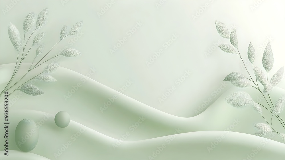 Poster sleek and clean minimalistic background design with light green accents and subtle geometric pattern