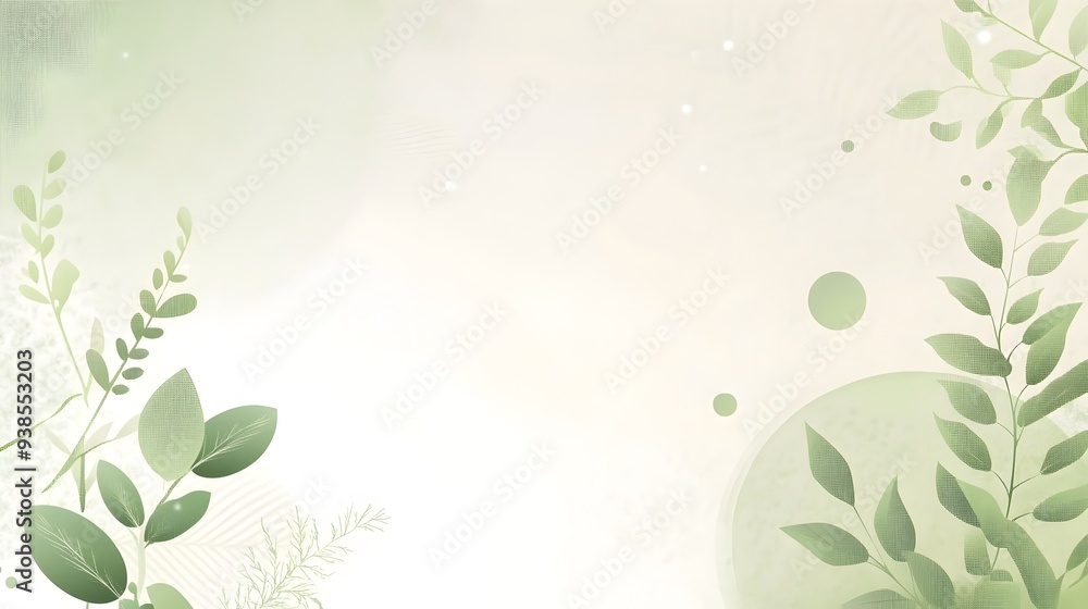 Aufkleber clean and minimalistic background with light green accents and subtle geometric patterns creating an