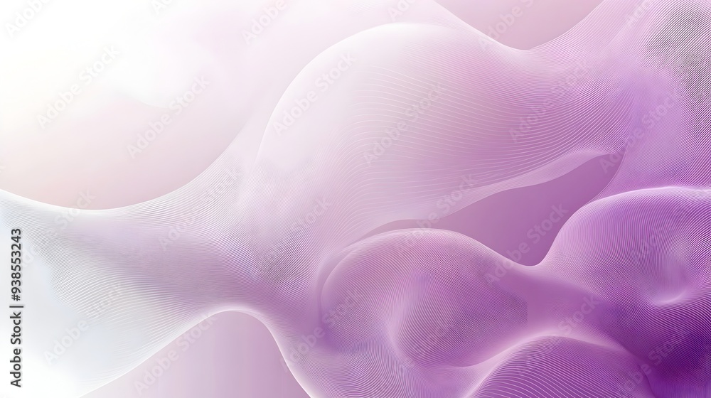 Poster minimalistic background with soft lavender tones and simple wave lines perfect for serene and elegan