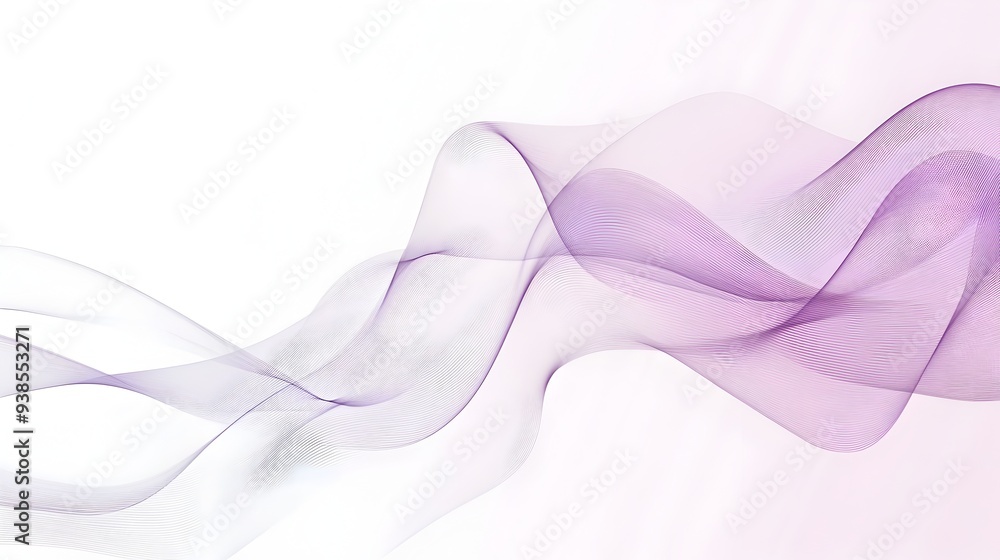 Poster elegant and minimalist digital background featuring soft lavender tones and simple wave lines perfec