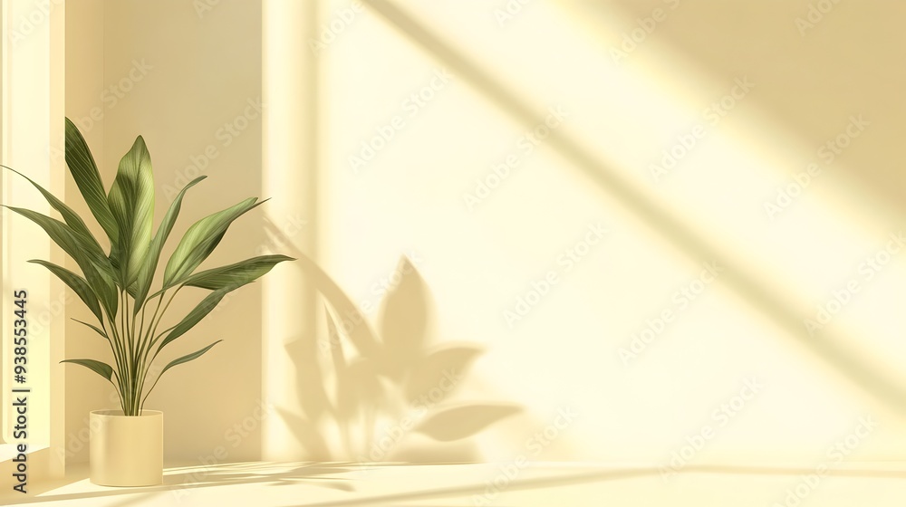 Poster elegant and minimalistic background with abstract geometric designs and thin light yellow frame perf