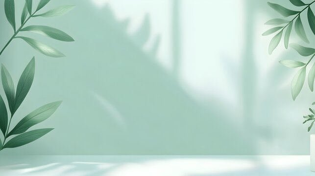 A clean minimalistic background with a soft muted green frame perfect for modern and contemporary presentation slides or digital designs that require a simple refined and calming aesthetic