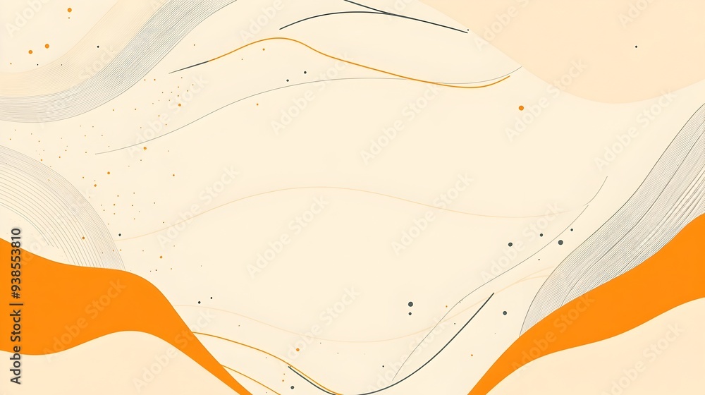 Poster stylish and elegant minimalistic abstract background with thin light orange border ideal for present