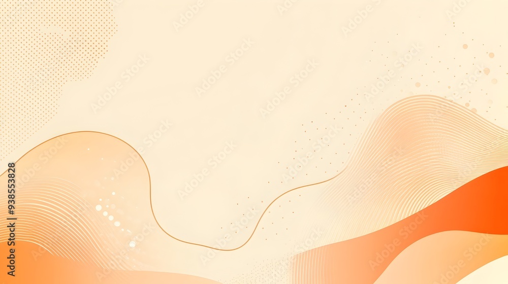Aufkleber elegant minimalist abstract background with thin light orange border and simple geometric patterns p