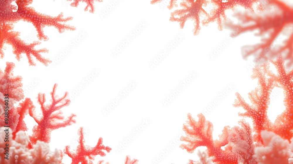 Poster elegant minimalist design with a soft coral border on a clean white background perfect for modern pr