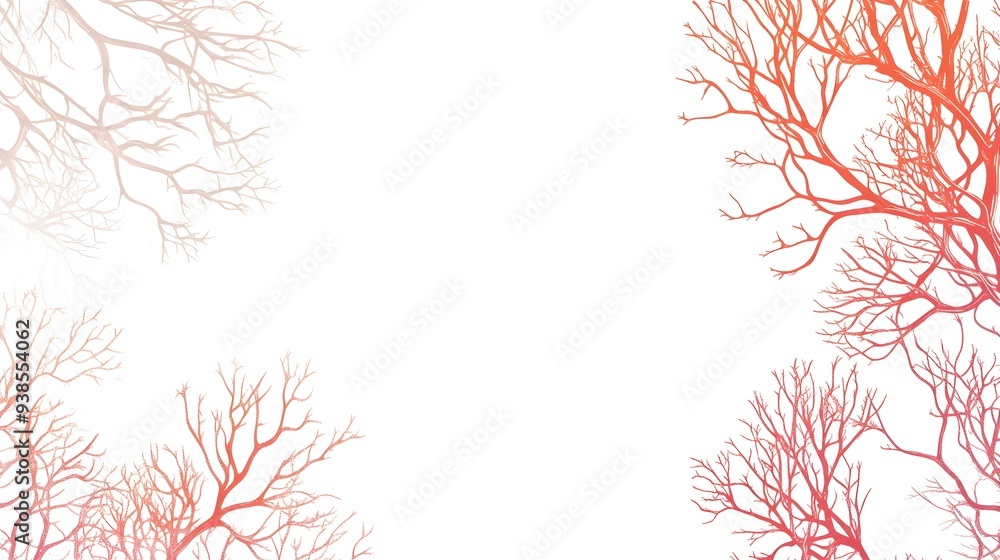 Poster elegant and minimalist background with a thin soft coral border perfect for designing modern present