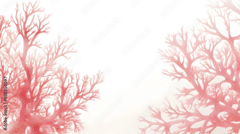 Poster elegant of a clean white background with a thin soft coral border ideal for creating minimalist mode