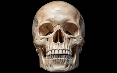Obraz premium Human Skull A Detailed Exploration of Its Bones and Features