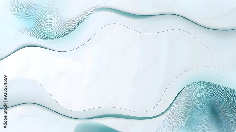 Poster elegant minimalist background with a clean white backdrop and a thin light teal border perfect for p