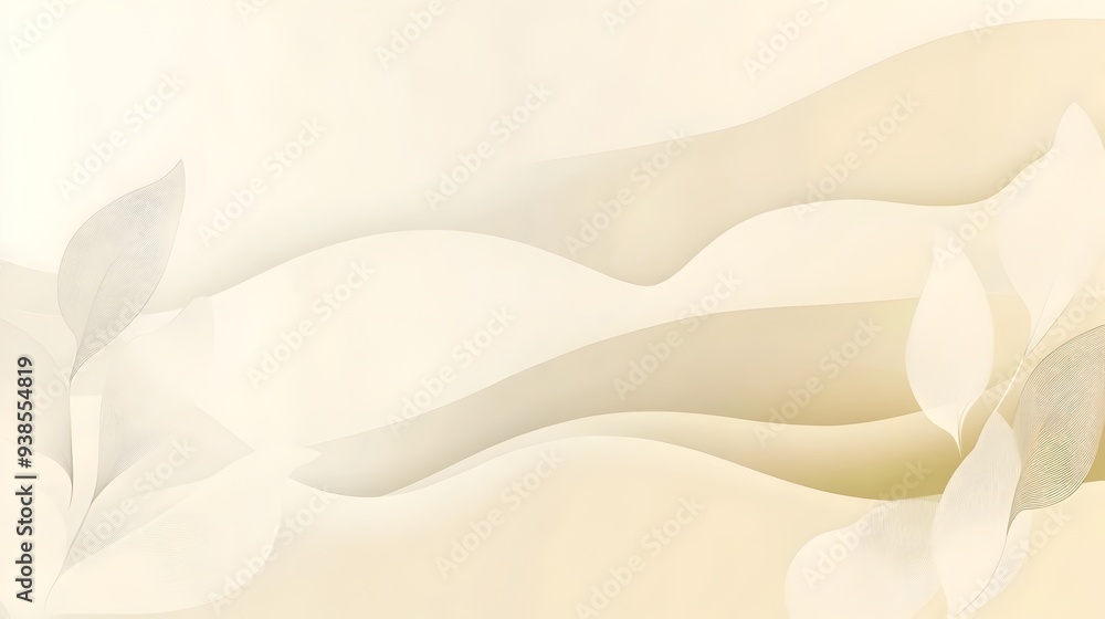 Poster a minimalistic background featuring a thin light yellow frame and simple geometric designs creating 