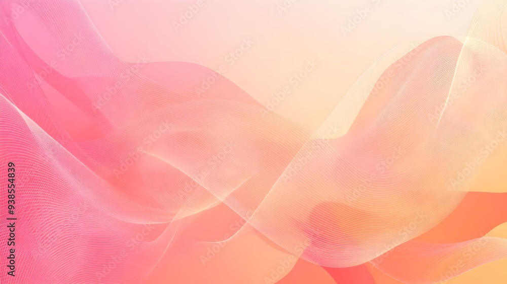 Poster elegant and modern gradient background with a thin light coral border and delicate abstract patterns