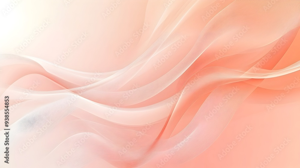 Poster smooth and elegant gradient background with a thin light coral border and delicate abstract patterns