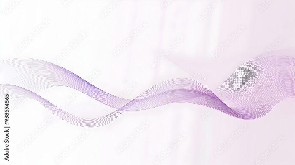 Poster elegant and minimalist background with a thin soft purple border and simple wave lines ideal for use