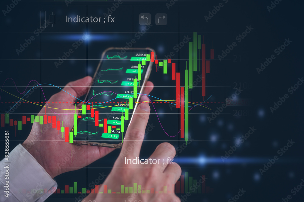 Poster investment and financial concept business finance data analytics graph.financial management technolo