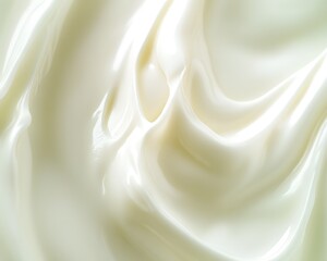Creamy Smoothness: Abstract texture of a luxurious white cream, capturing the silky, smooth, and indulgent nature of a high-quality beauty product.  