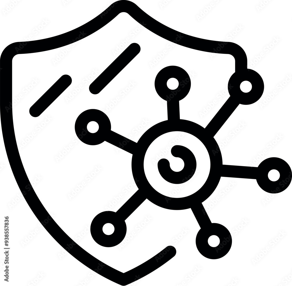 Poster antivirus software is protecting data from a virus attack