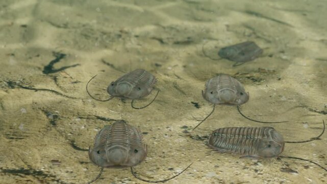 An animation of prehistoric Trilobites scavenging on a Silurian Period seafloor 420 million years ago.